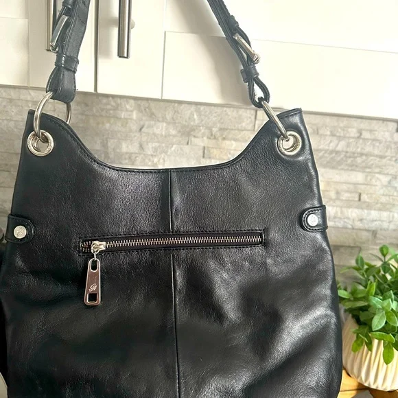 Grace Adele Black Leather Shoulder Bag Purse - Picture 9 of 9